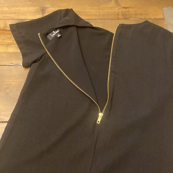 Lulu’s black shift midi dress exposed zipper size S - Picture 7 of 8
